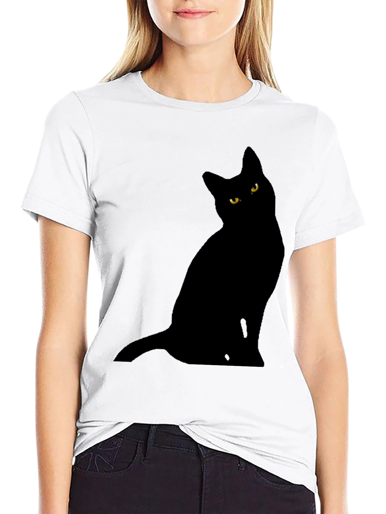 Black Cat Graphic Tee - Mens Crew Neck