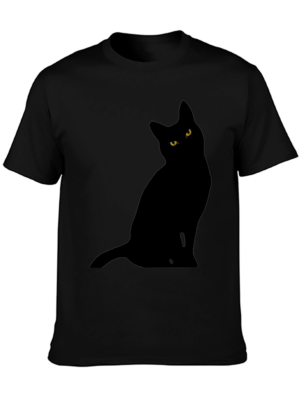 Black Cat Graphic Tee - Mens Crew Neck