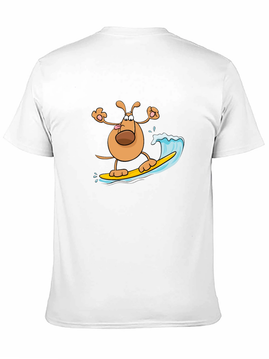 Dog Surfing T-Shirt - Black Cotton Tee