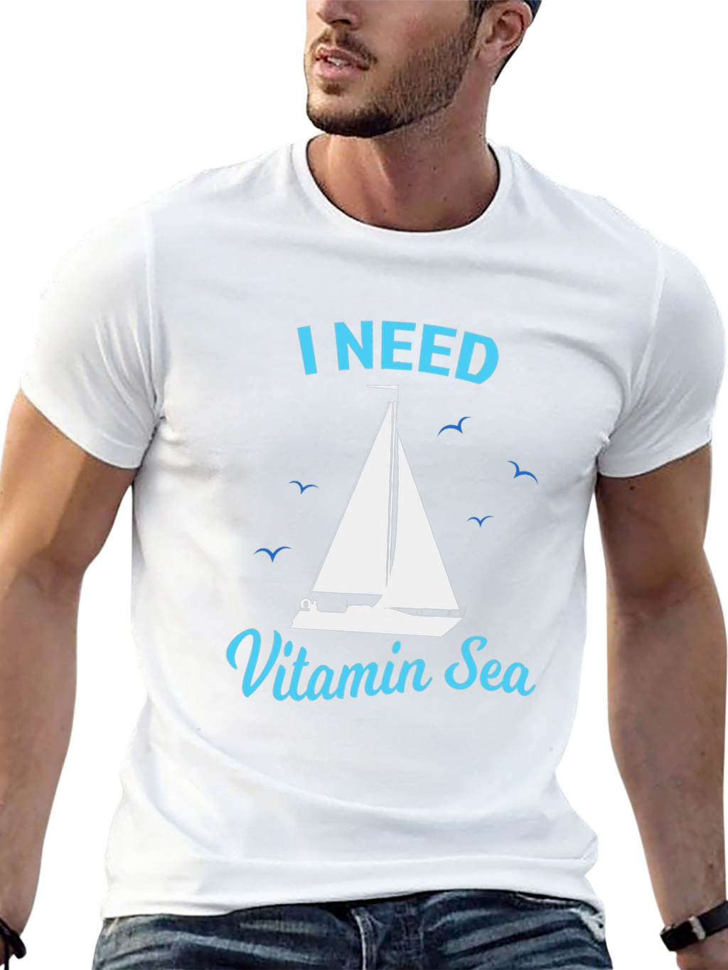 I Need Vitamin Sea T-Shirt Nautical Sailboat Tee