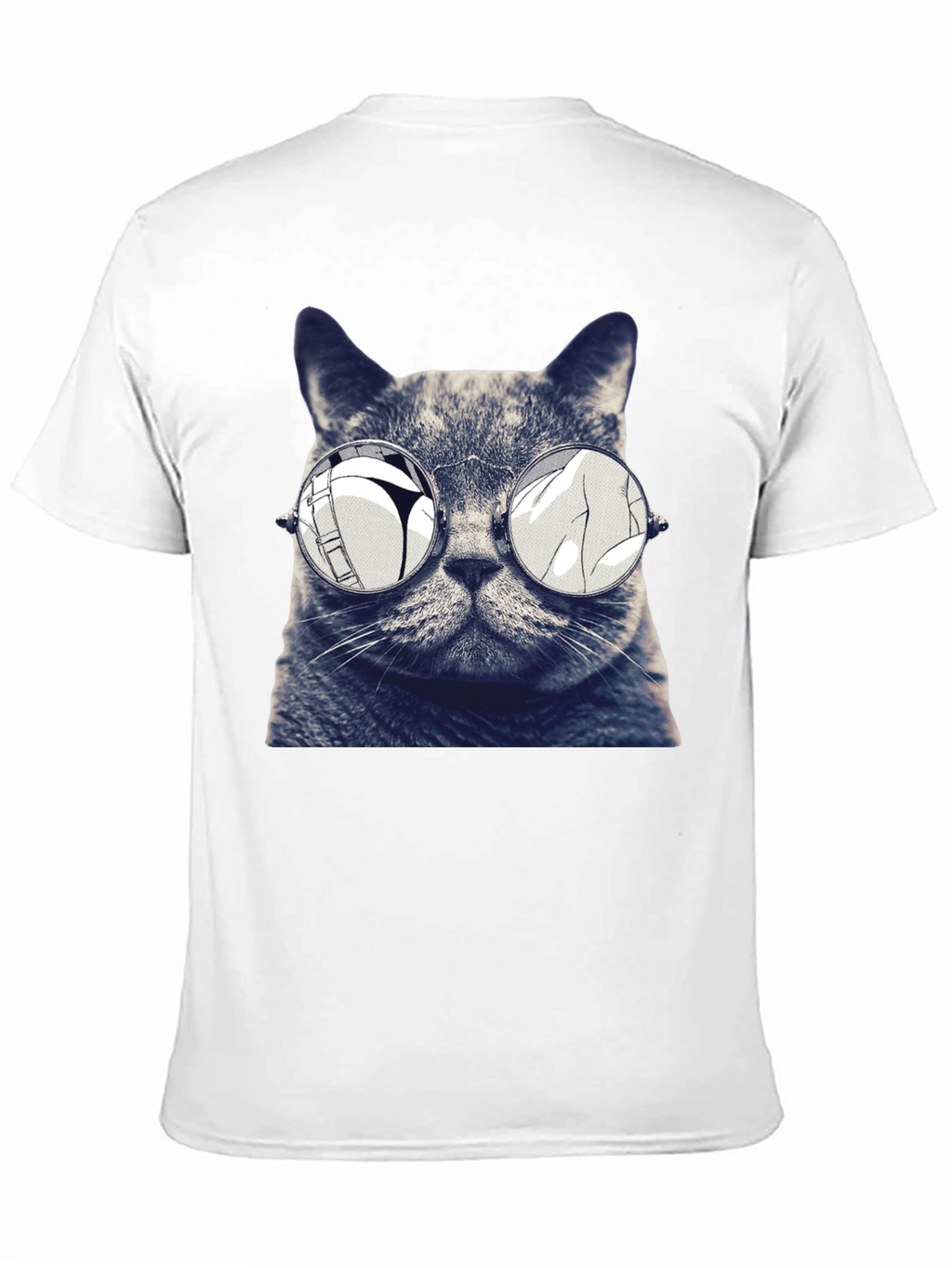Cat with Glasses Graphic T-Shirt