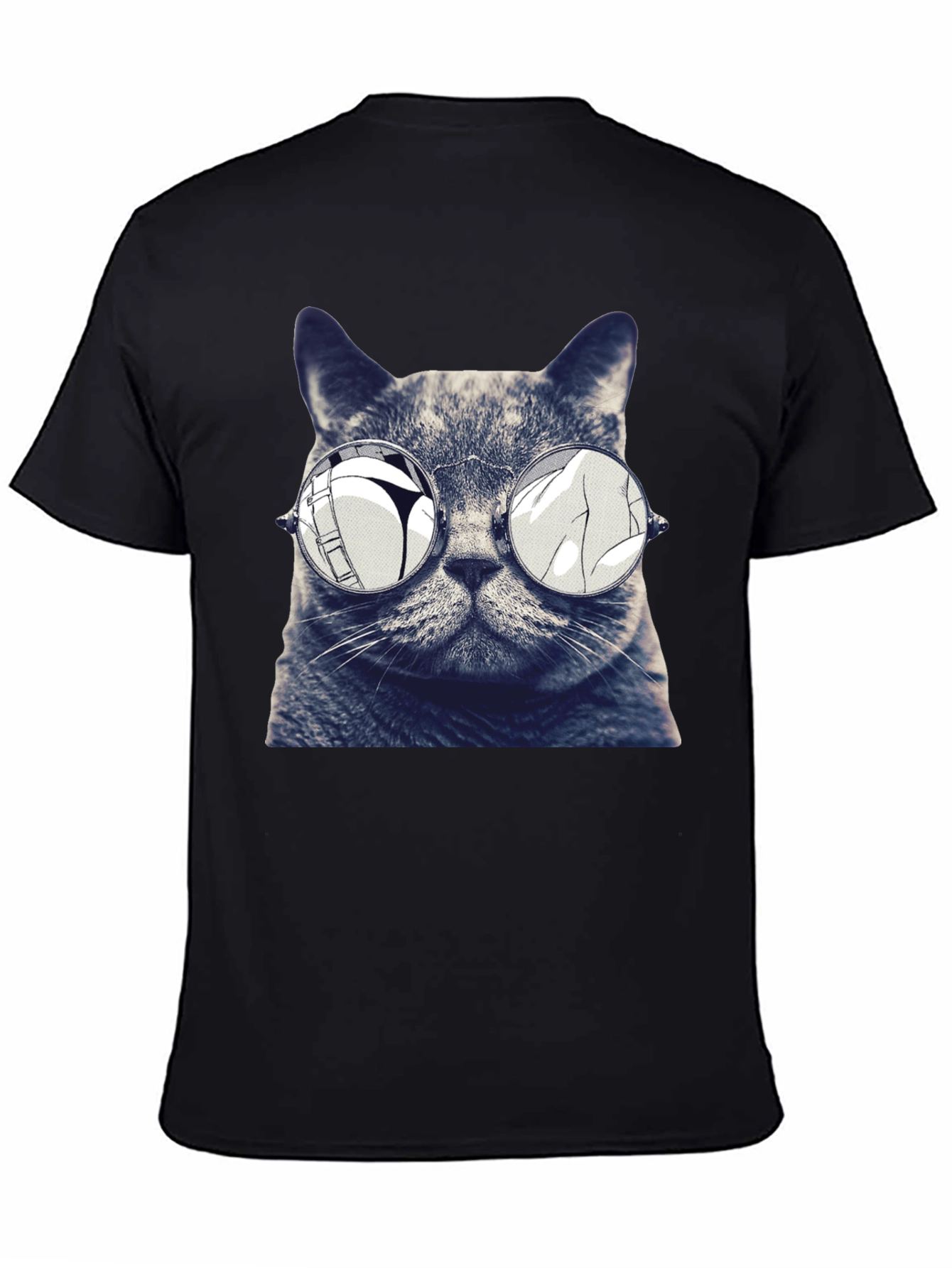 Cat with Glasses Graphic T-Shirt