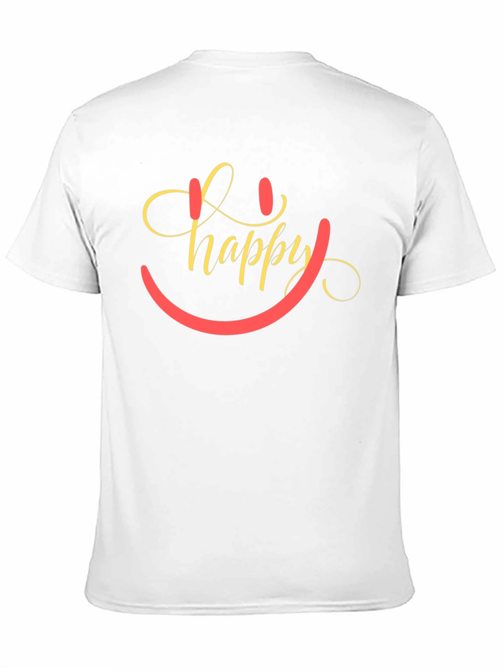 Happy Smiley Face Graphic Tee - Black Cotton Blend