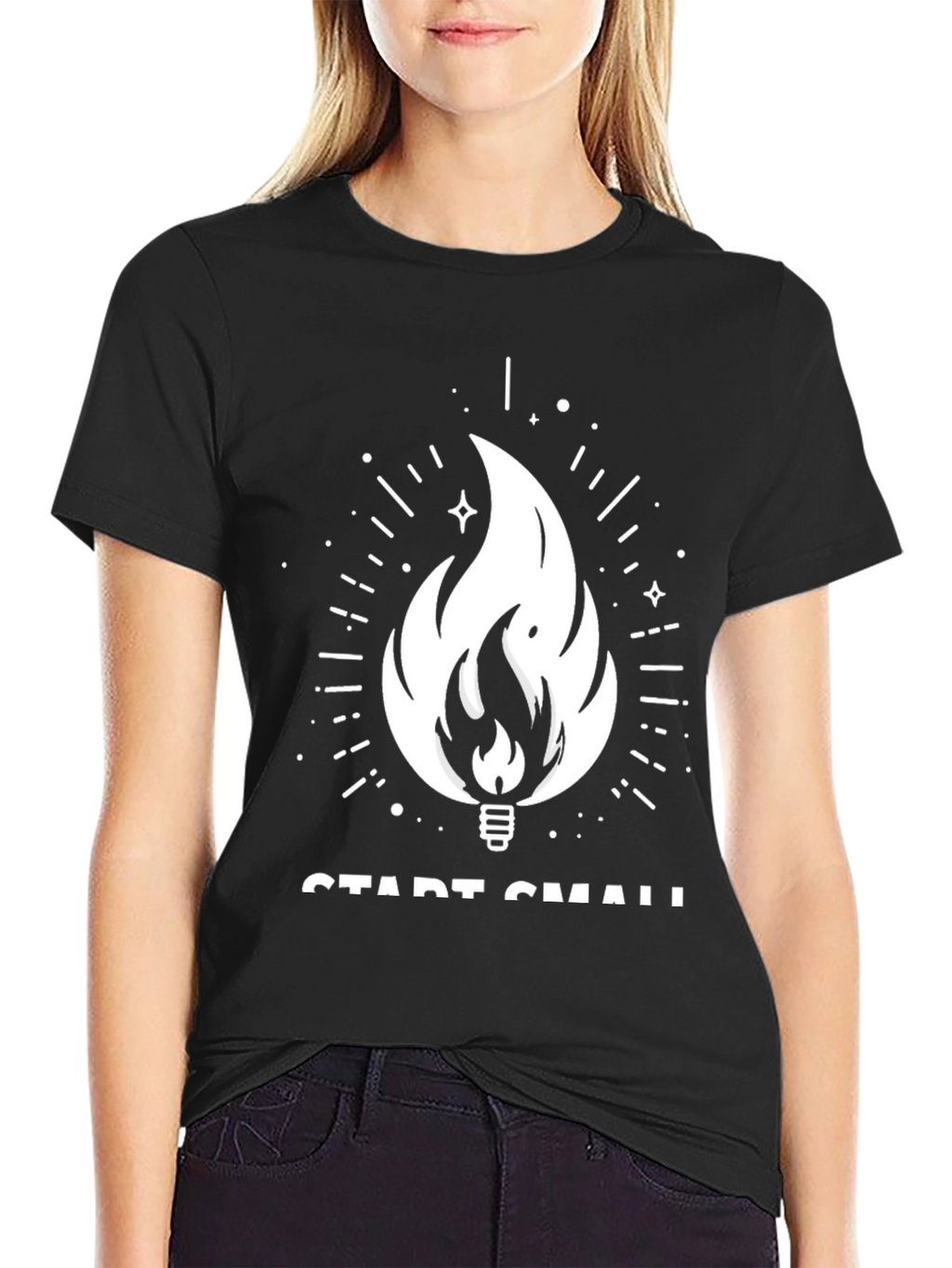 Start Small Tee - Graphic Fire Design