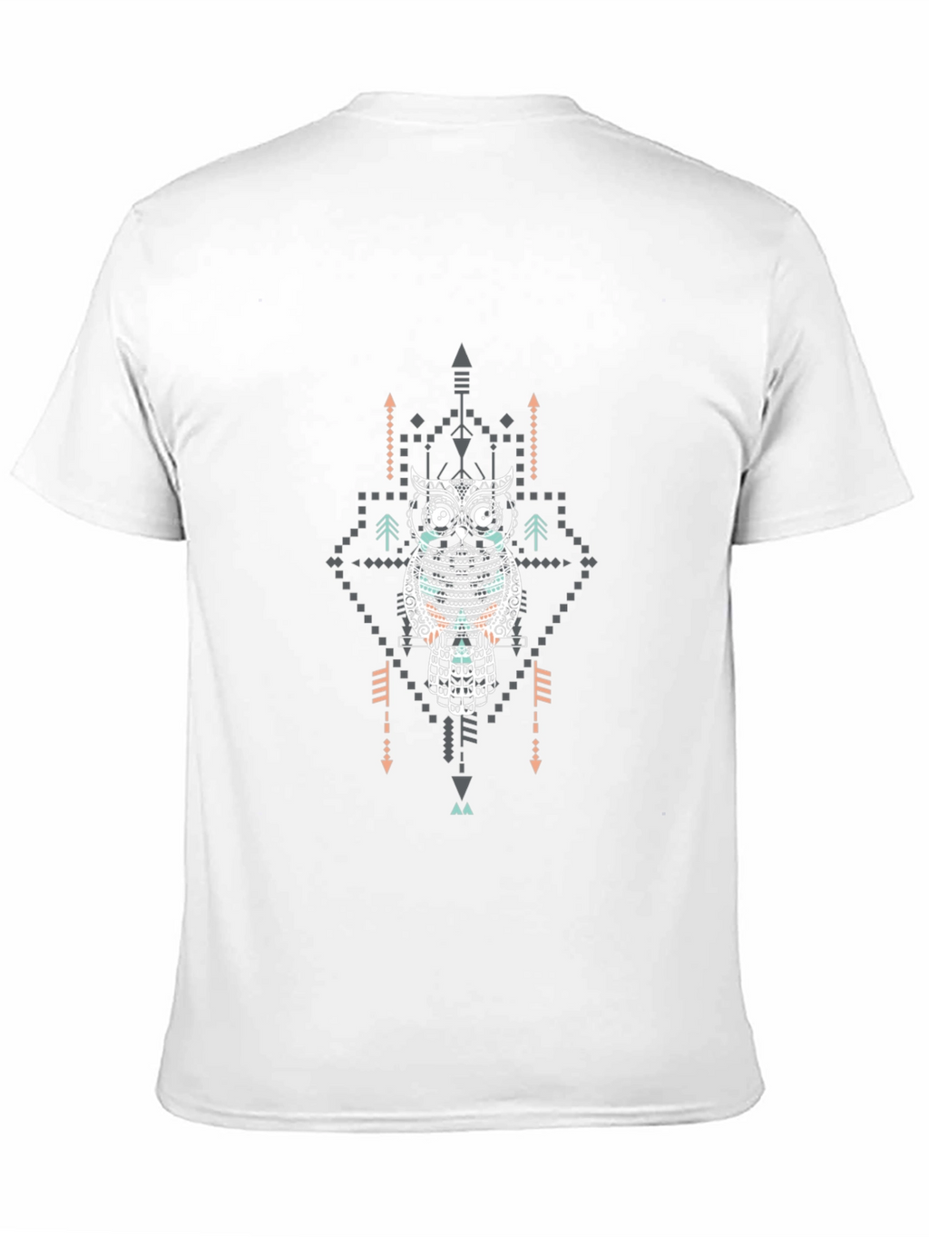 Tribal Owl Graphic Tee - Black Cotton T-Shirt