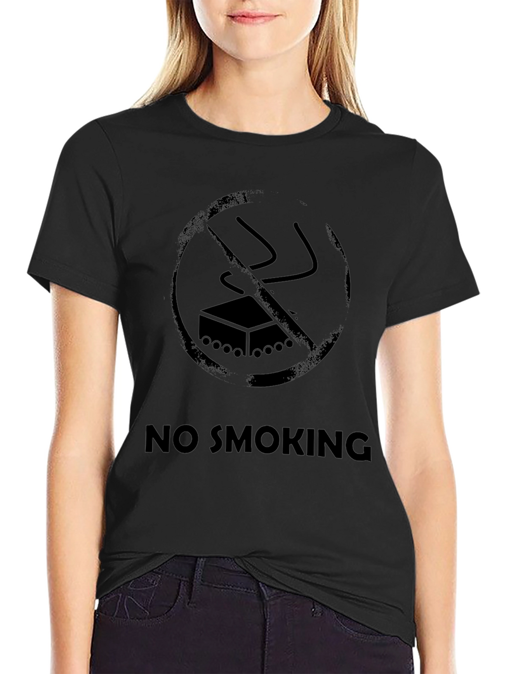 No Smoking Graphic Black T-Shirt