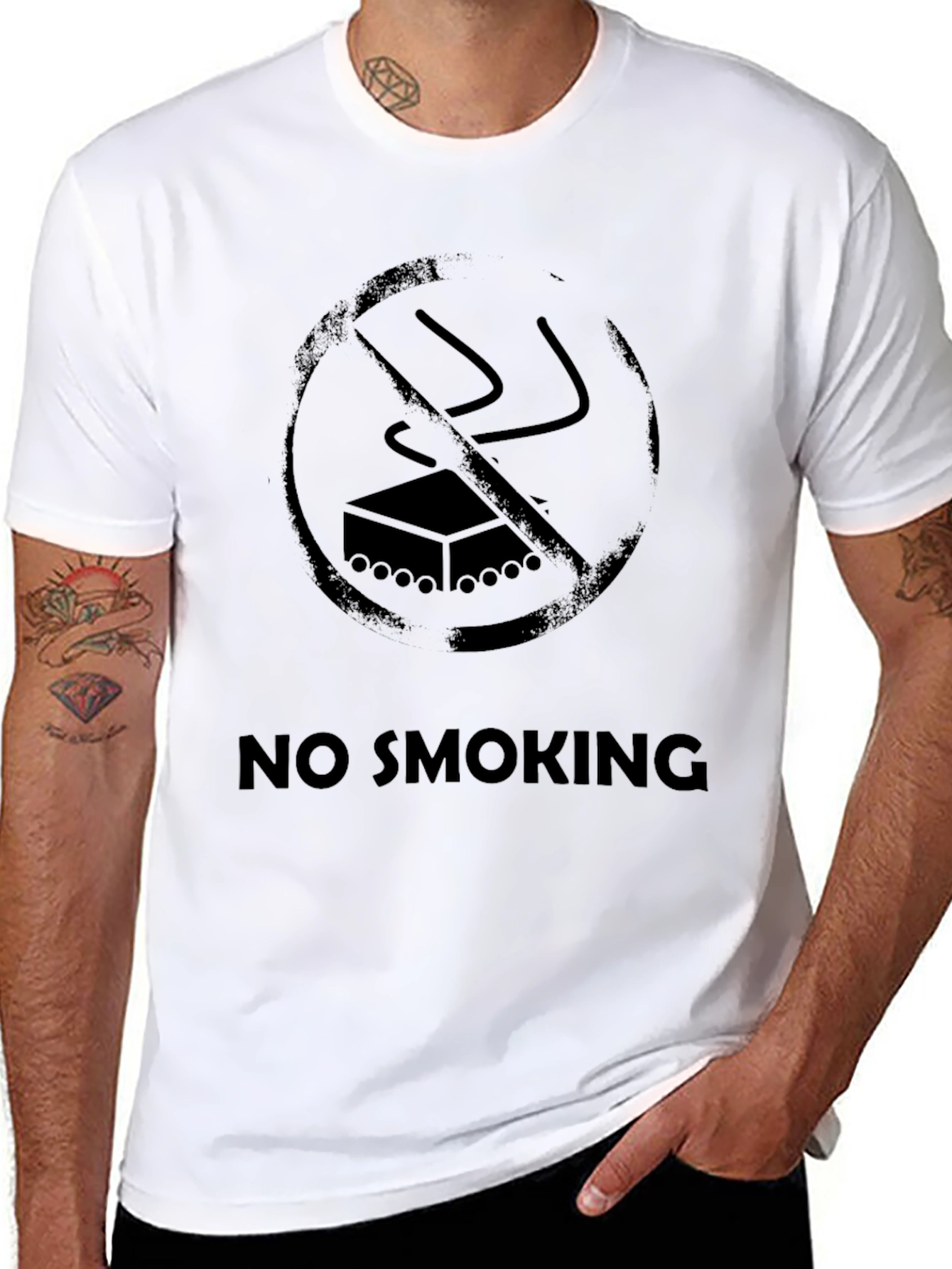 No Smoking Graphic Black T-Shirt