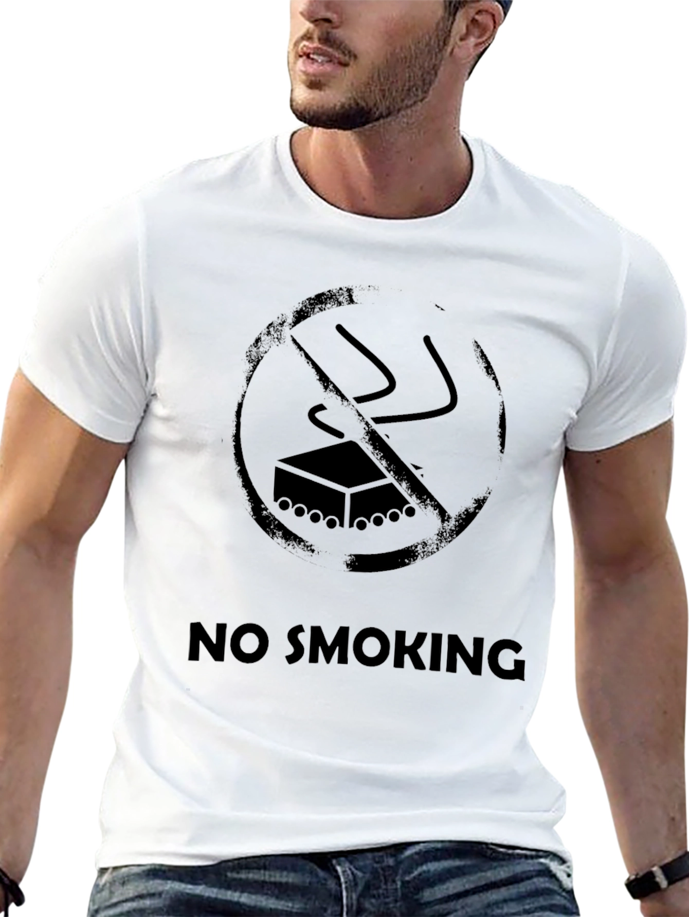 No Smoking Graphic Black T-Shirt
