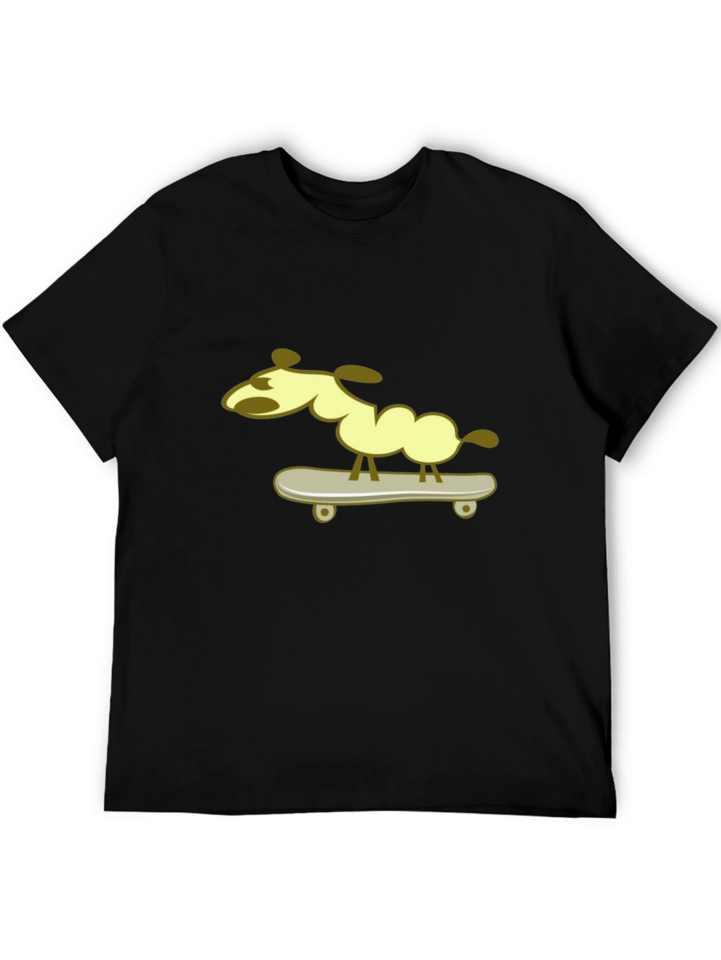 Dog on Skateboard Graphic Tee - Black