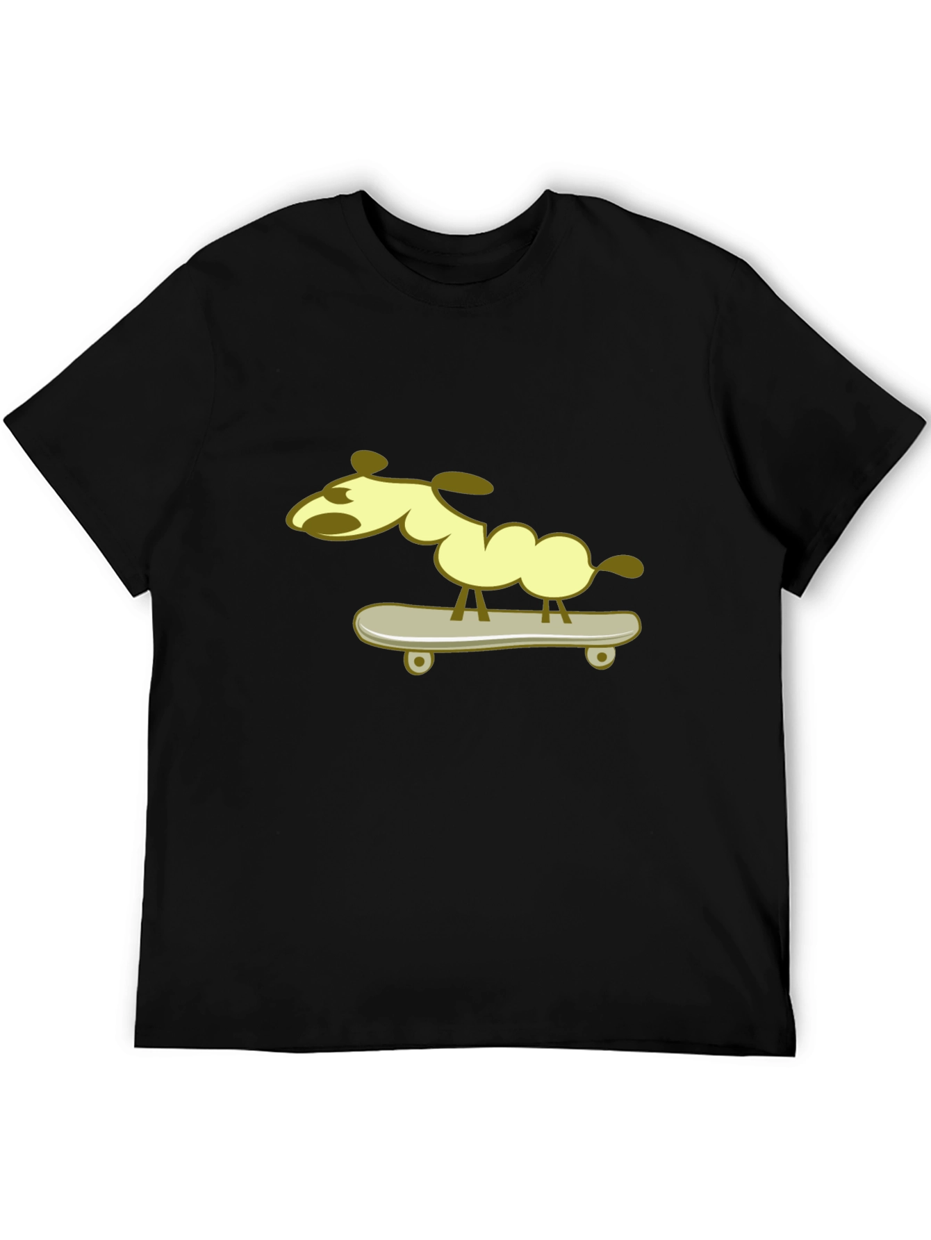 Dog on Skateboard Graphic Tee - Black