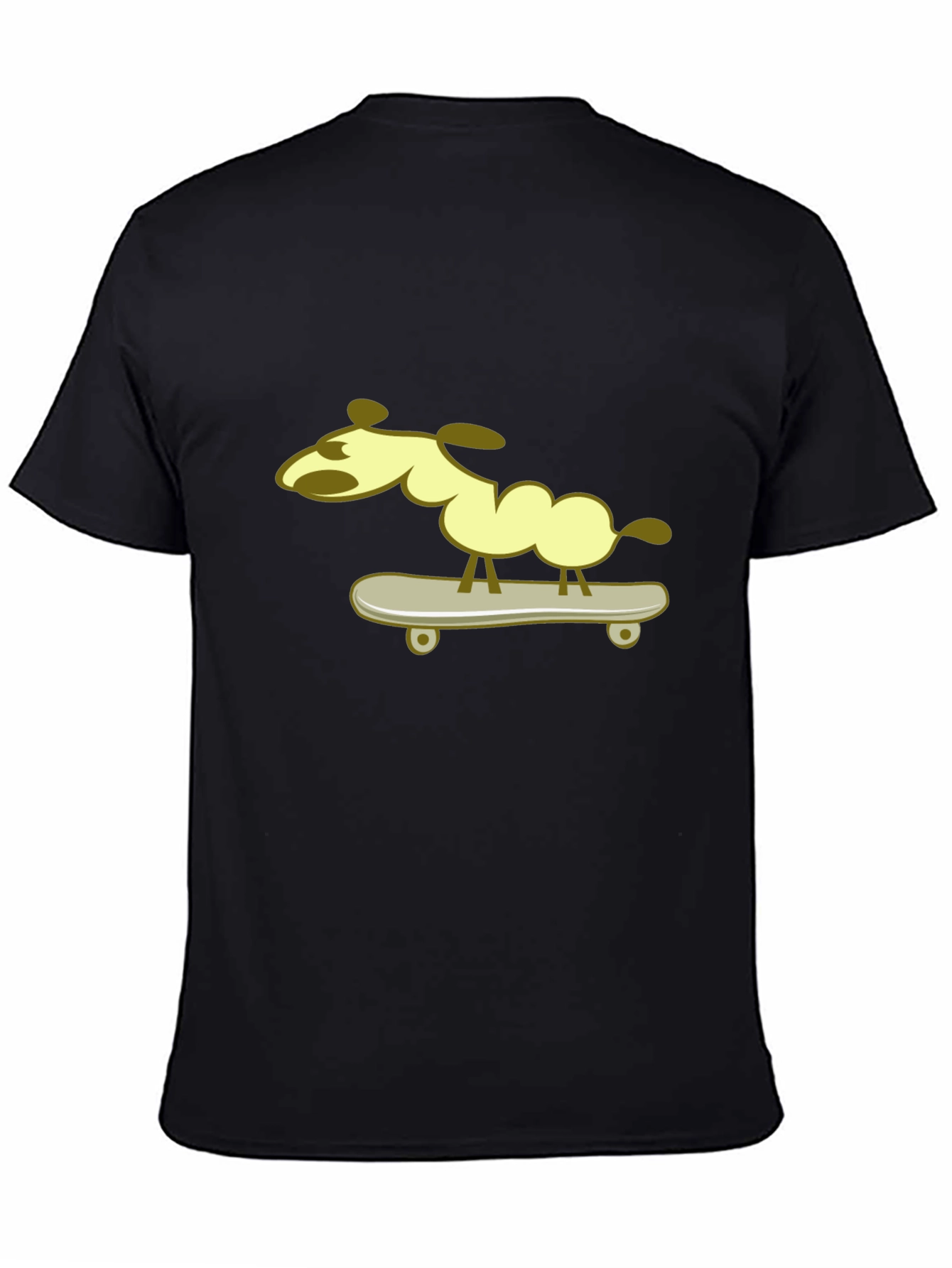 Dog on Skateboard Graphic Tee - Black