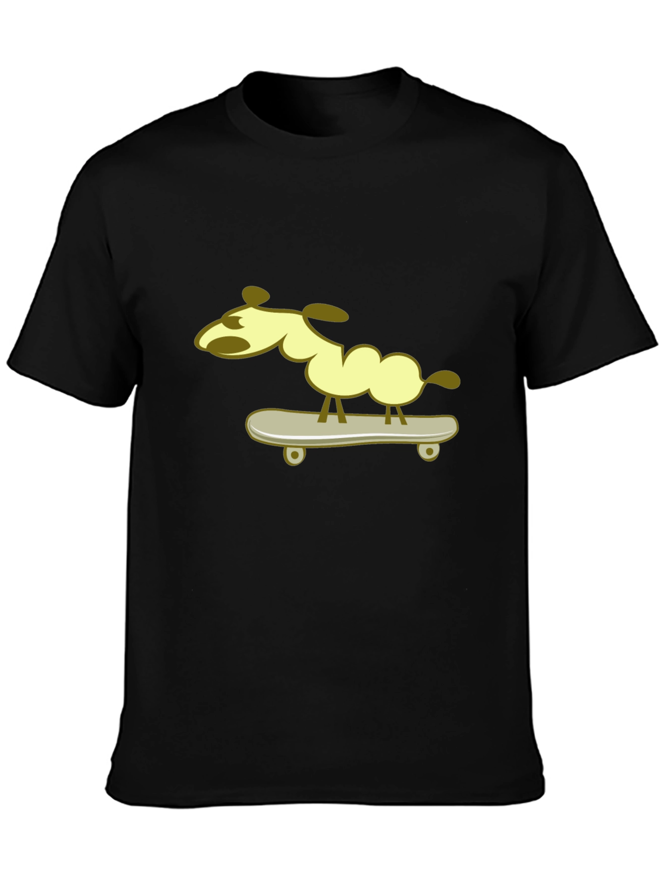 Dog on Skateboard Graphic Tee - Black