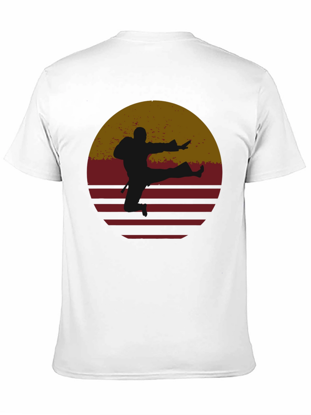 Retro Karate Sunset Graphic Tee - Black