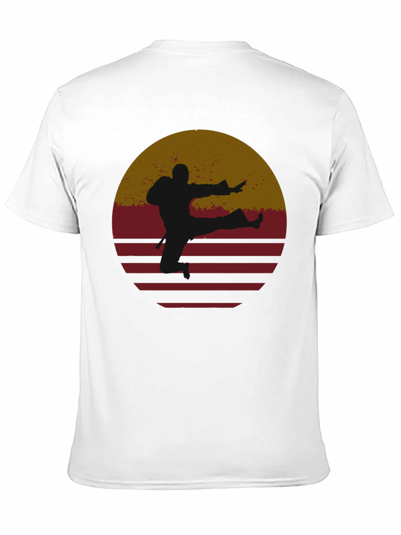 Retro Karate Sunset Graphic Tee - Black