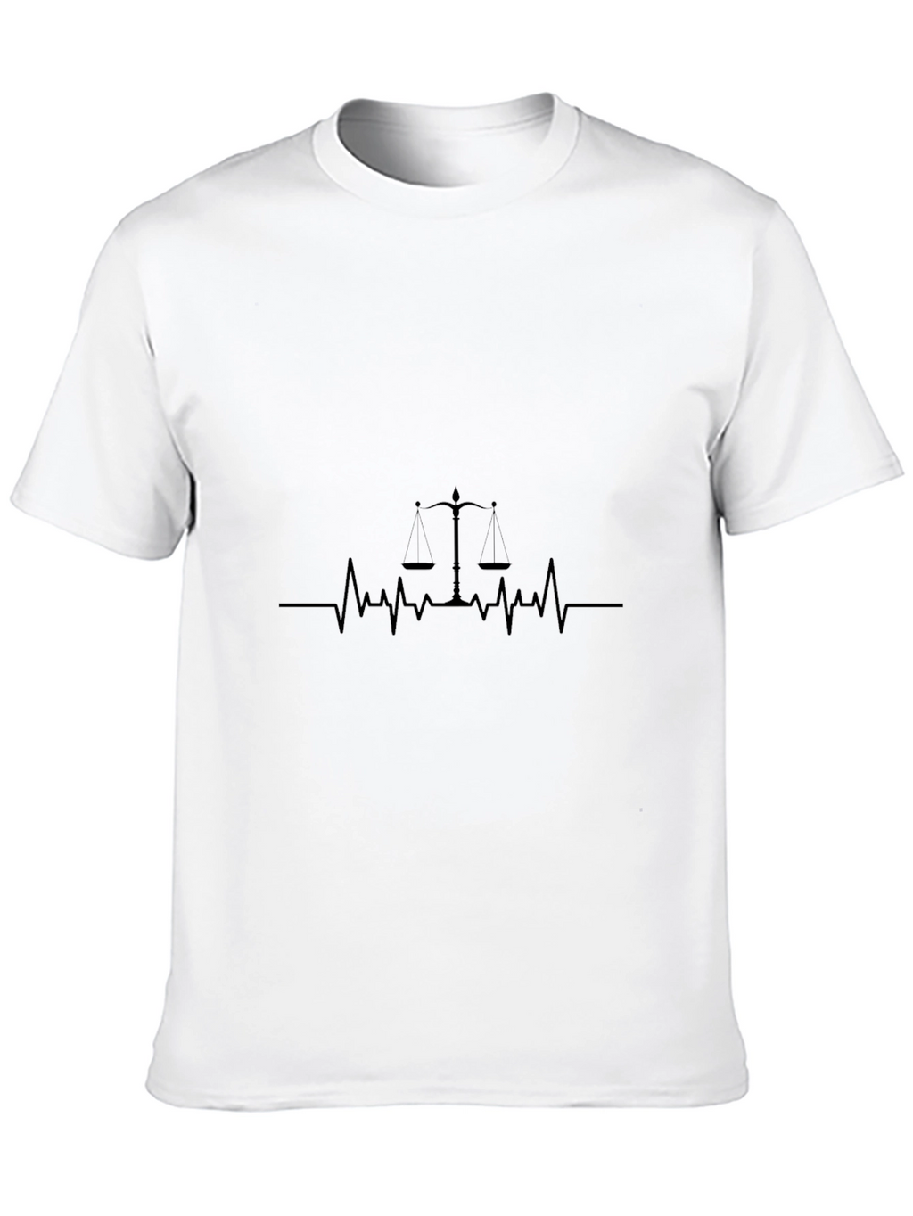 Lawyer Heartbeat T-Shirt - Scales of Justice Design