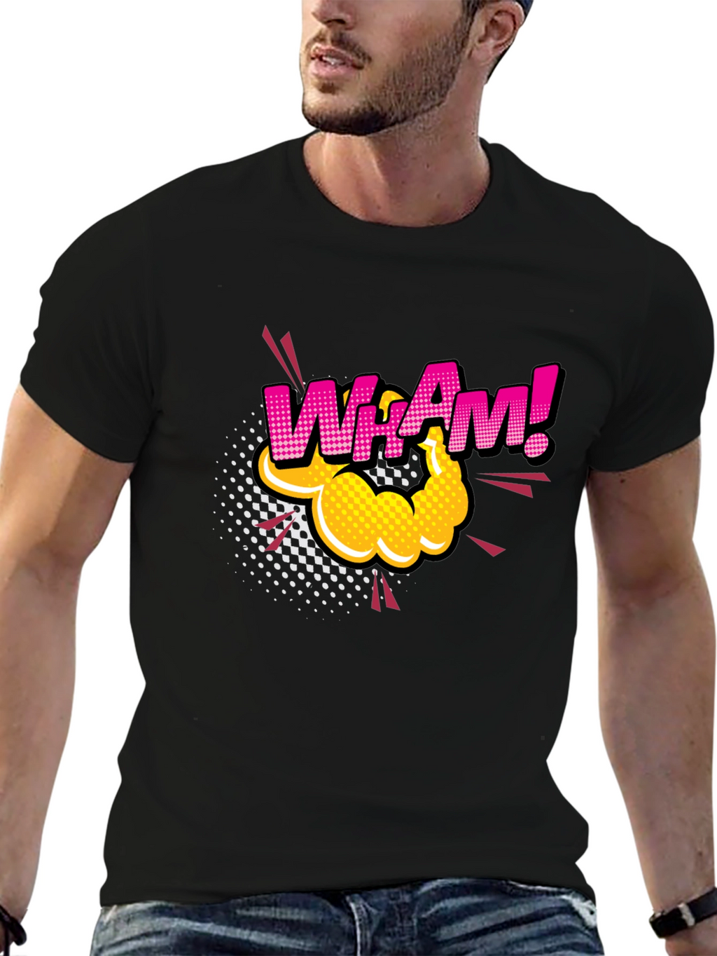 WhAm! Comic Book Style Black T-Shirt
