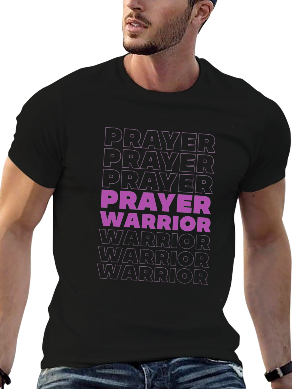 Prayer Warrior Graphic T-Shirt - Black