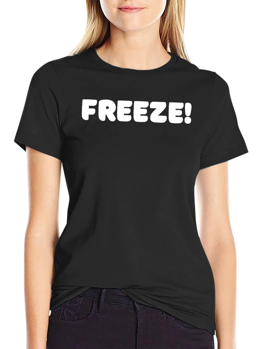 Freeze! Mens Black Graphic T-Shirt