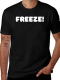 Freeze! Mens Black Graphic T-Shirt