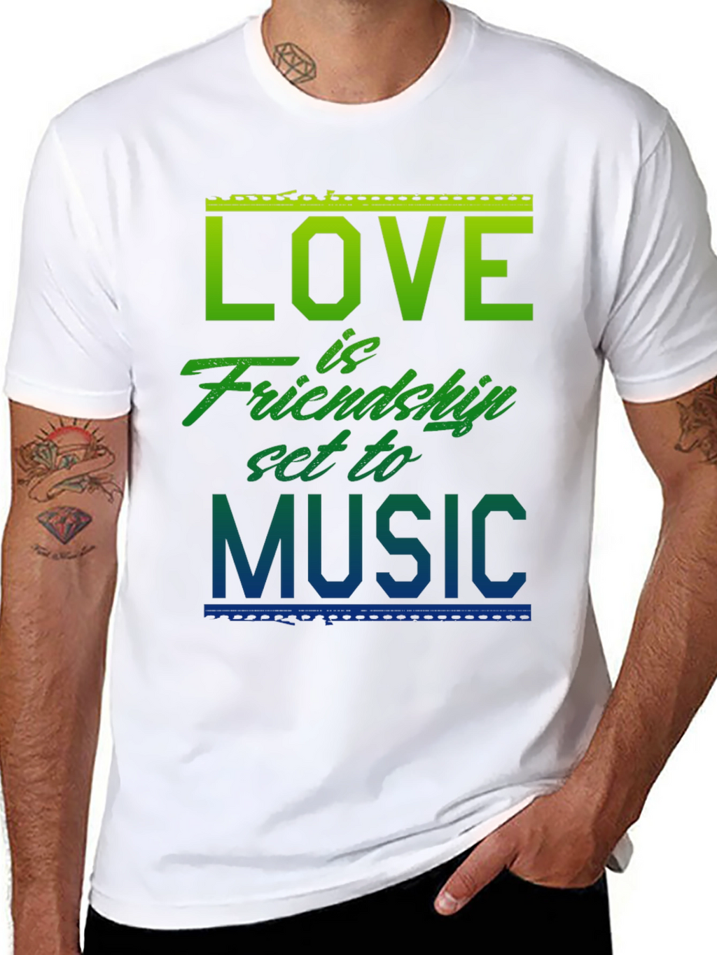 Love Friendship Music Graphic T-Shirt
