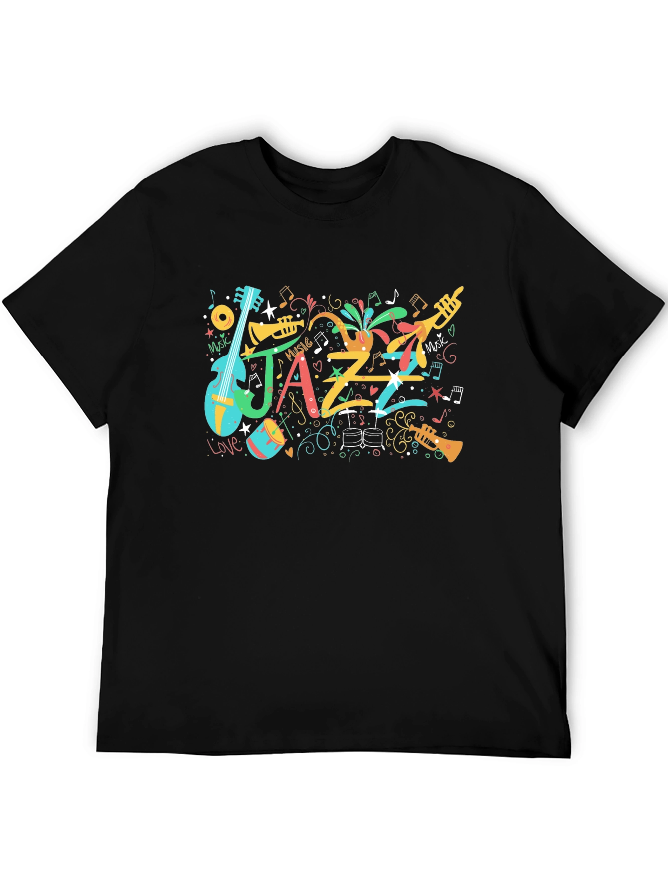 Jazz Music T-Shirt - Colorful Instrument Design