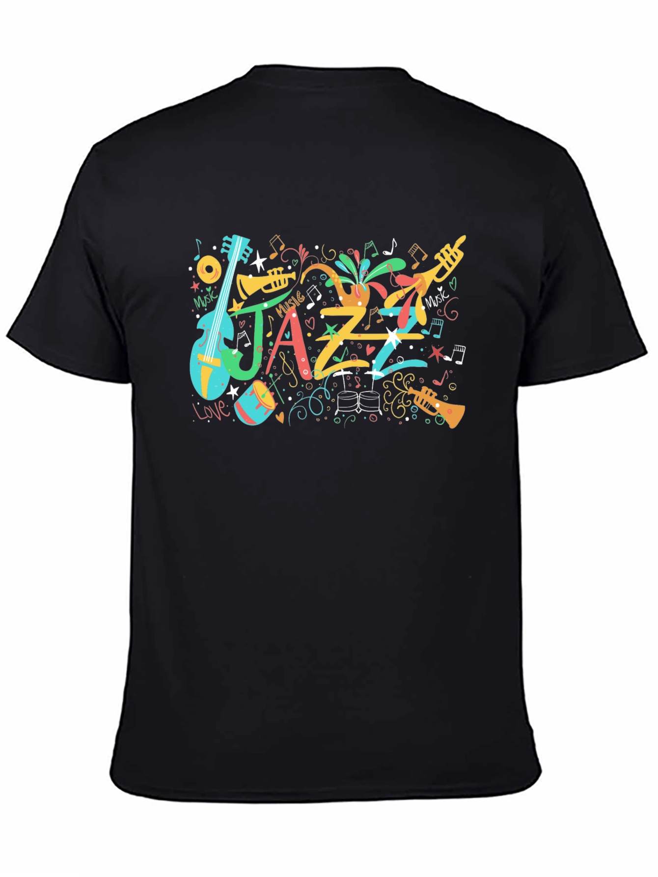 Jazz Music T-Shirt - Colorful Instrument Design