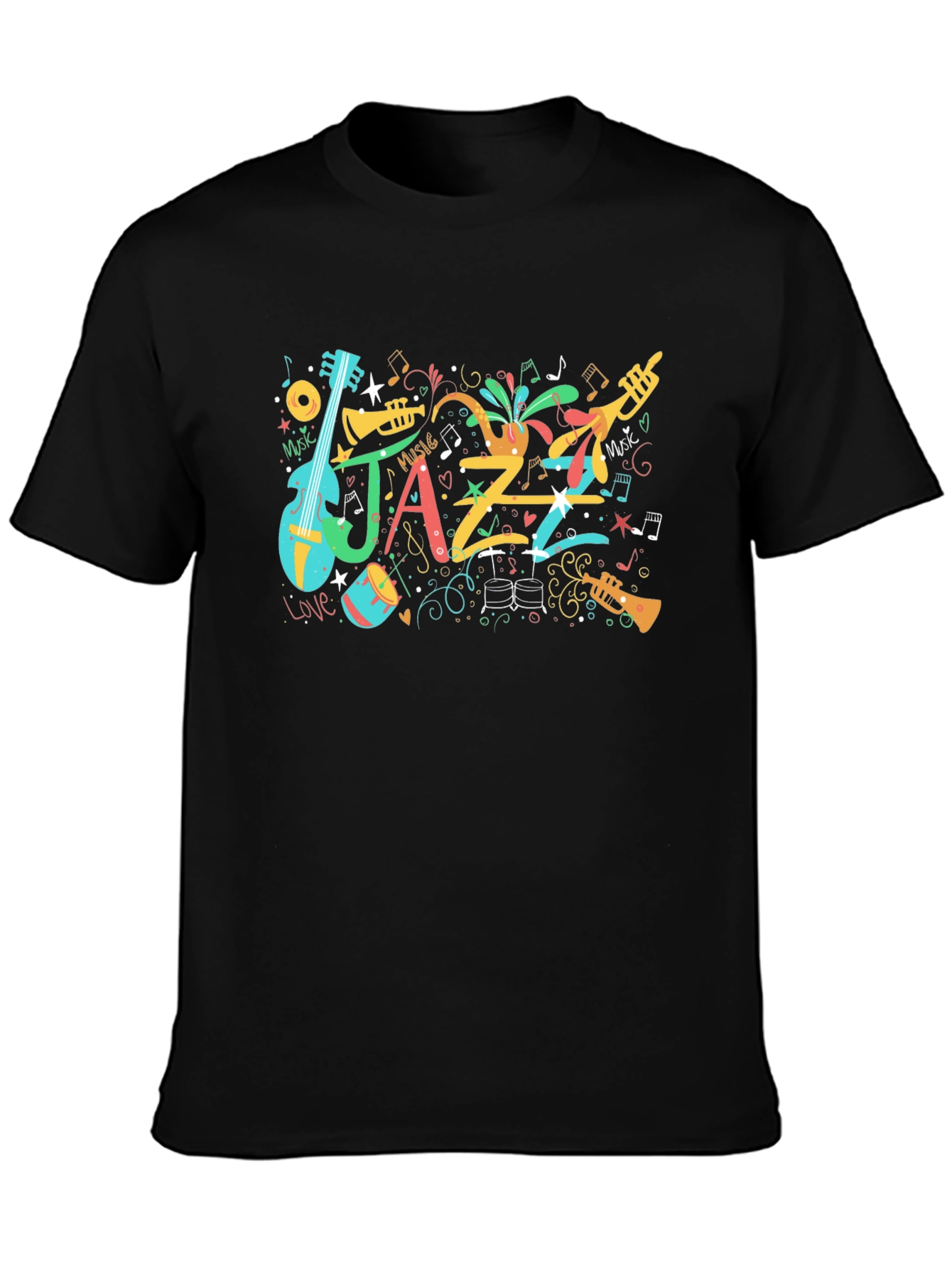 Jazz Music T-Shirt - Colorful Instrument Design