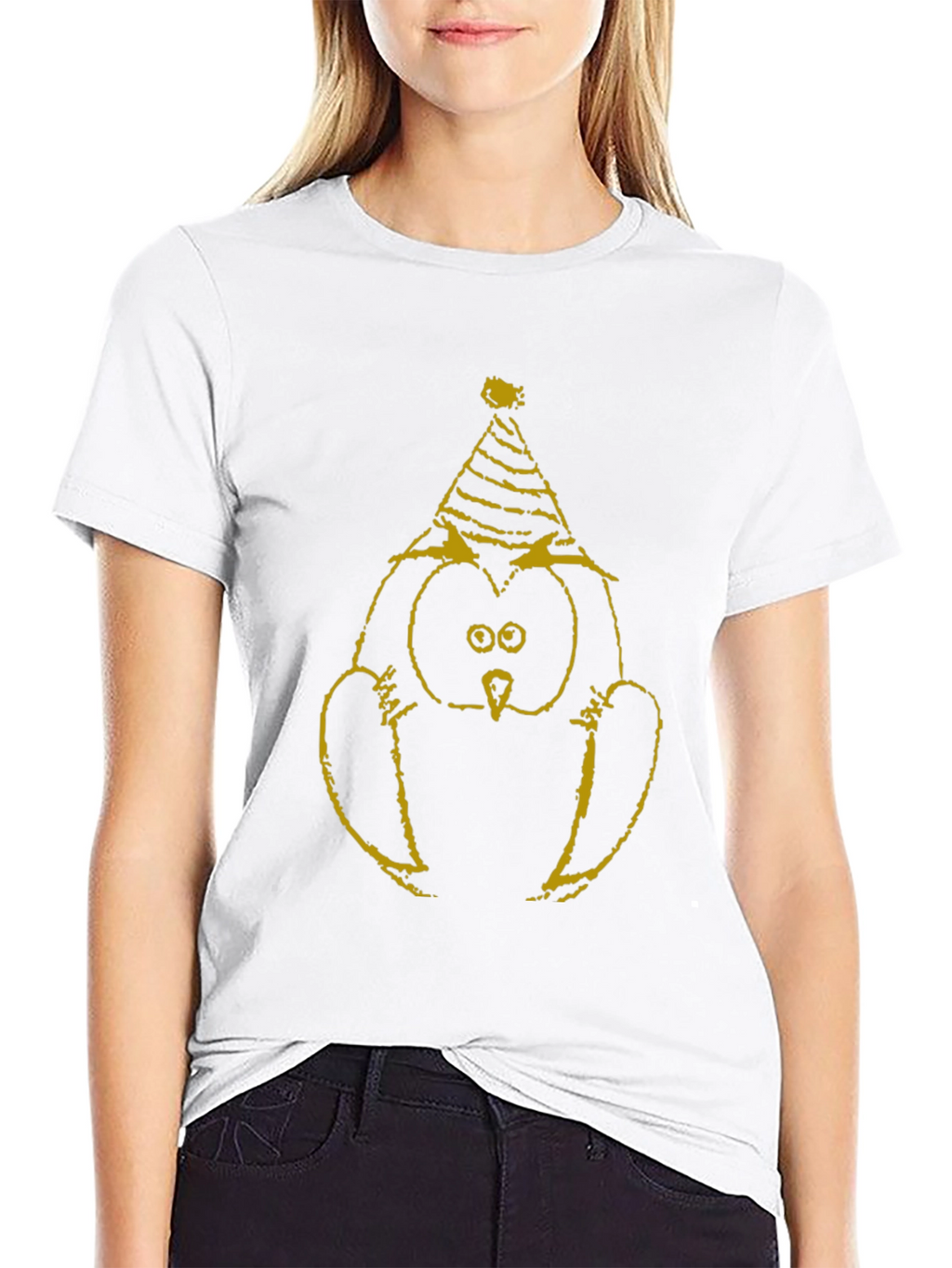 Party Owl T-Shirt - Black Cotton Tee