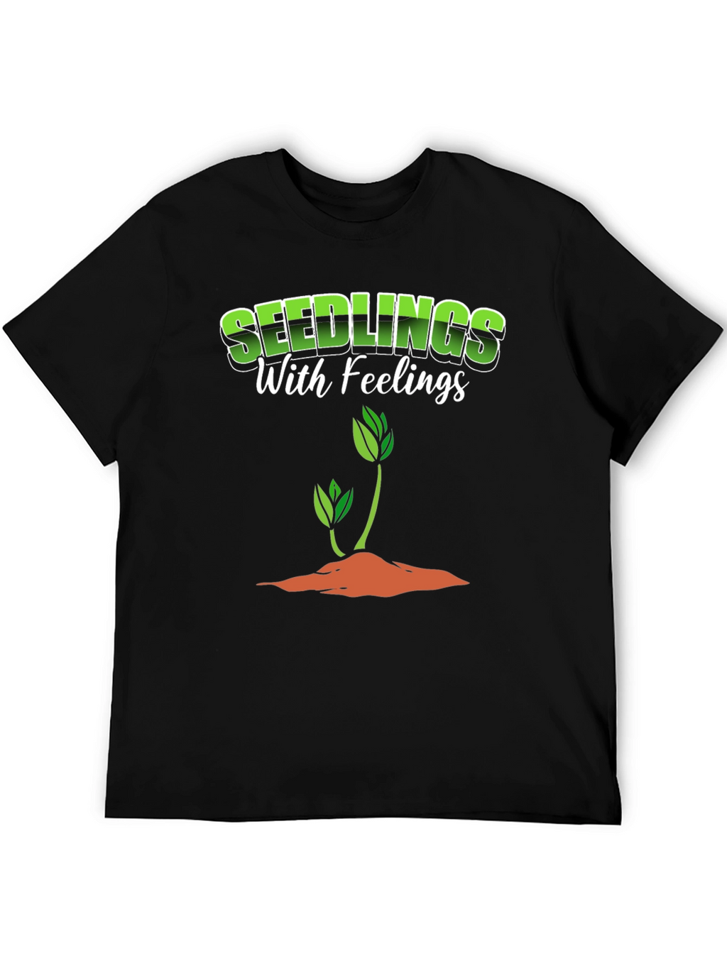 Seedlings with Feelings Black Graphic T-Shirt