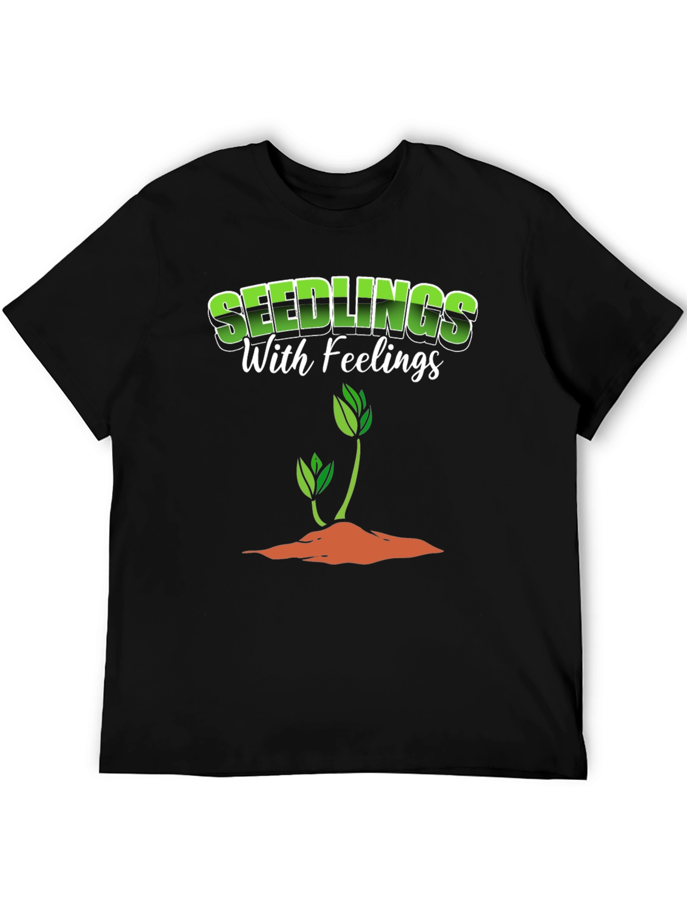 Seedlings with Feelings Black Graphic T-Shirt