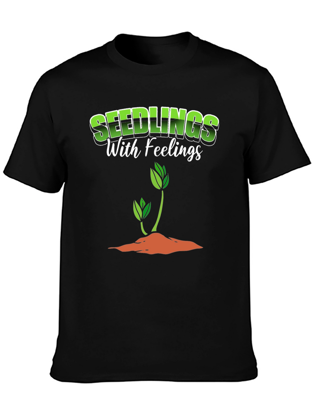 Seedlings with Feelings Black Graphic T-Shirt