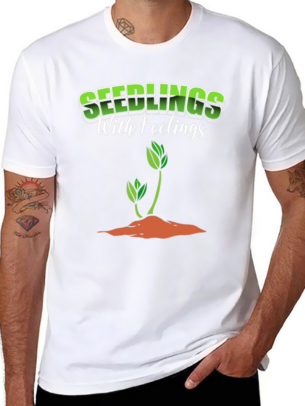 Seedlings with Feelings Black Graphic T-Shirt