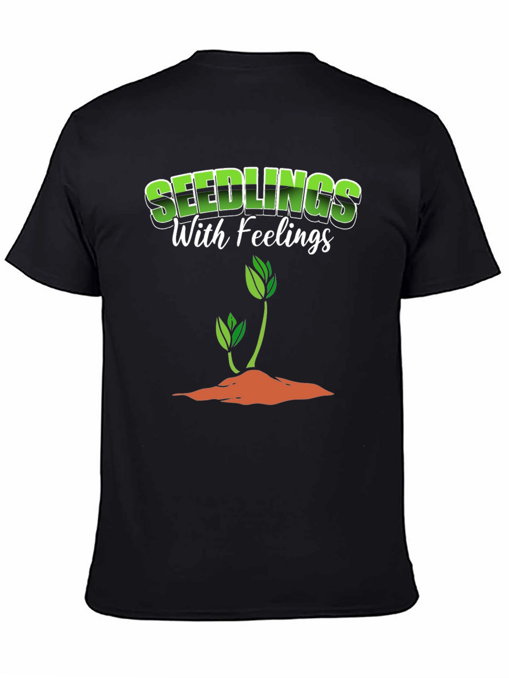Seedlings with Feelings Black Graphic T-Shirt