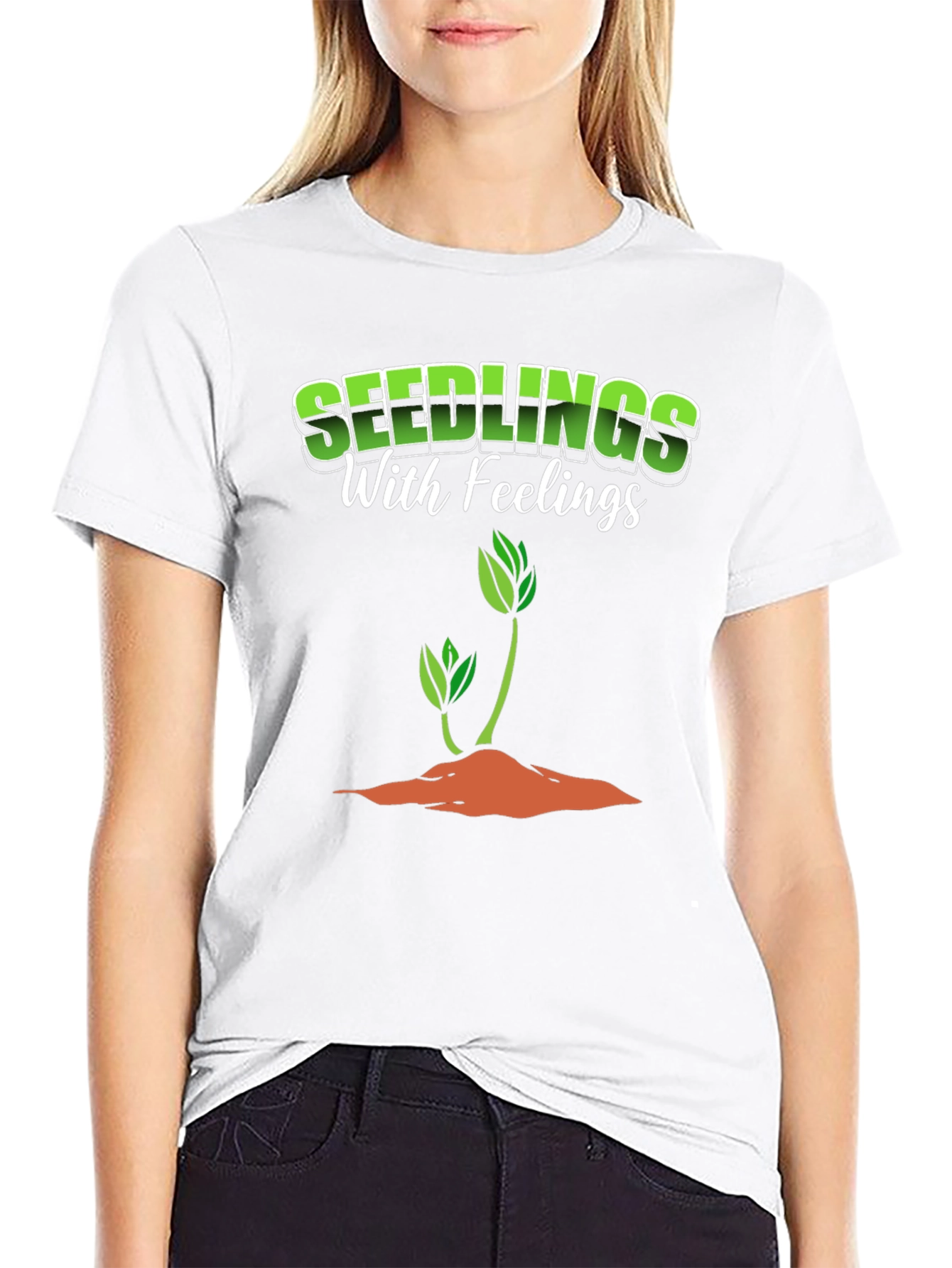 Seedlings with Feelings Black Graphic T-Shirt