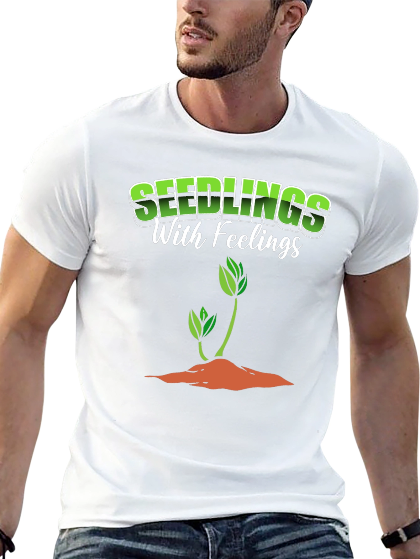 Seedlings with Feelings Black Graphic T-Shirt
