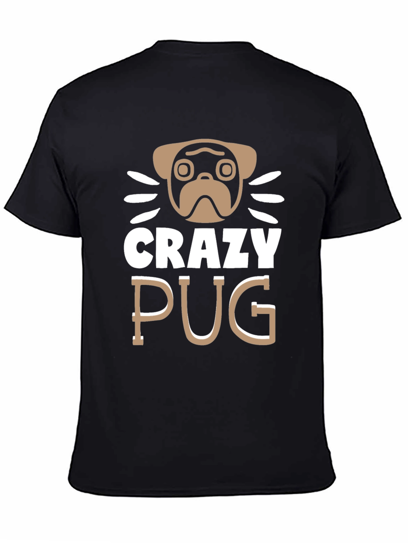 Crazy Pug Graphic Tee - Unisex Cotton T-Shirt
