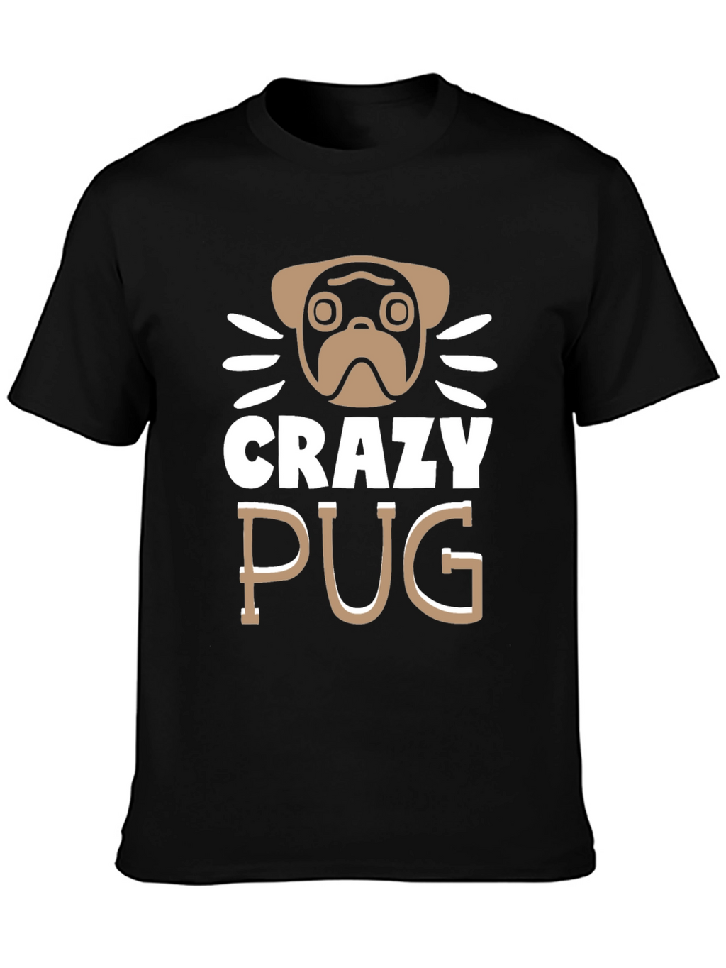 Crazy Pug Graphic Tee - Unisex Cotton T-Shirt