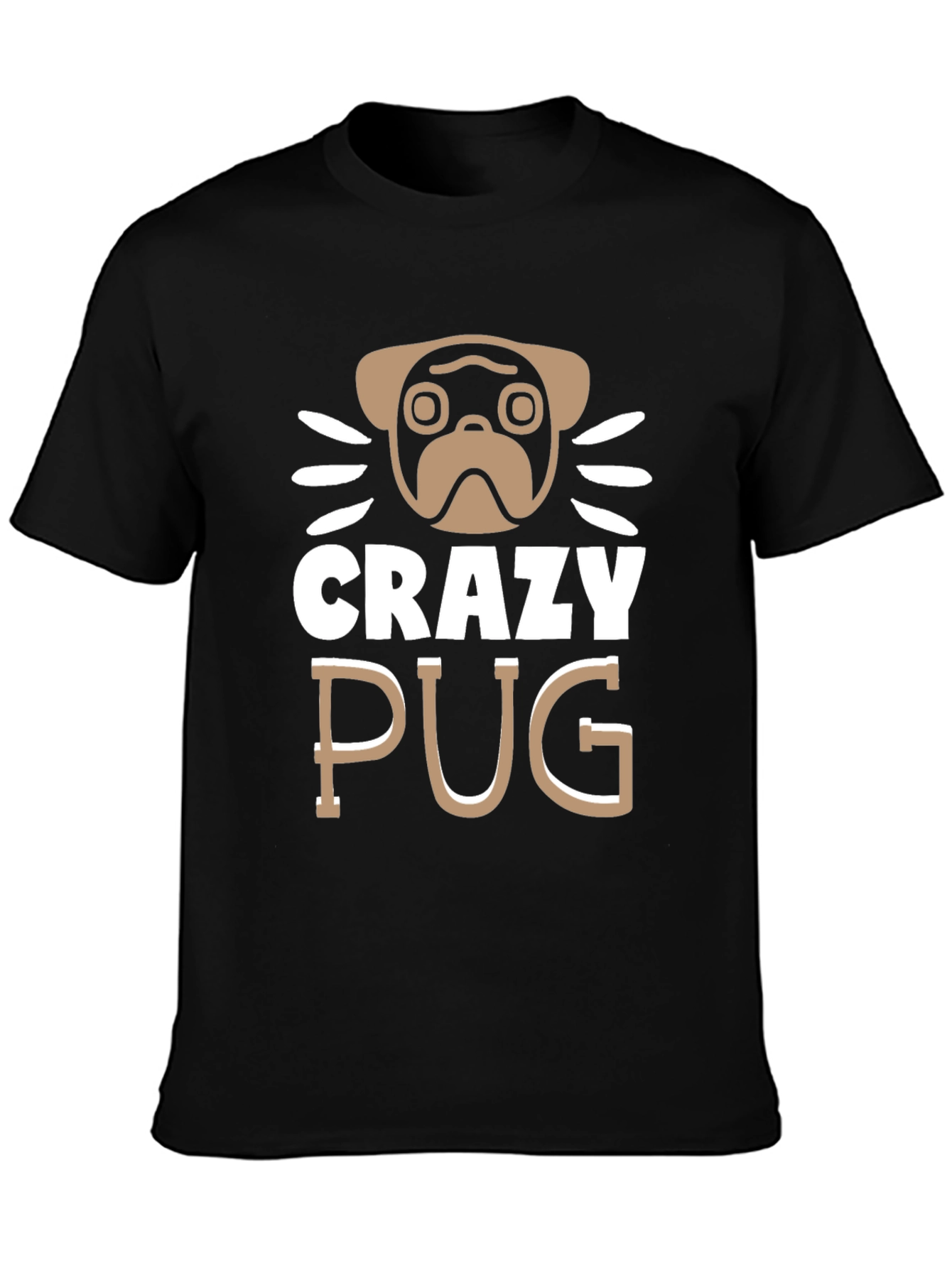 Crazy Pug Graphic Tee - Unisex Cotton T-Shirt