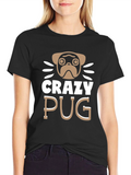 Crazy Pug Graphic Tee - Unisex Cotton T-Shirt