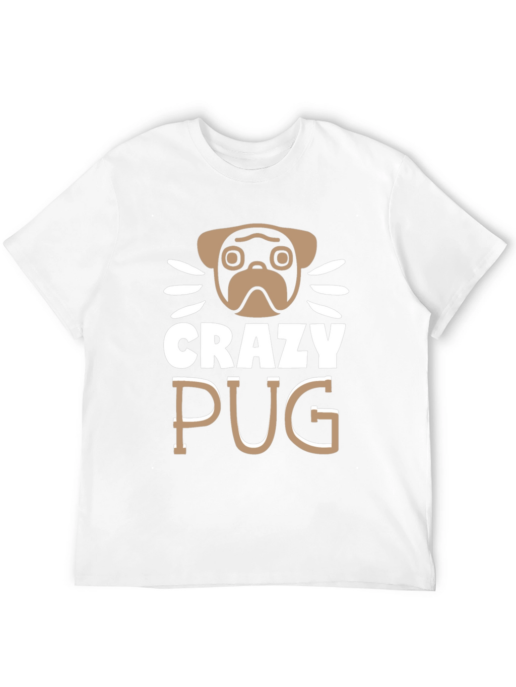 Crazy Pug Graphic Tee - Unisex Cotton T-Shirt