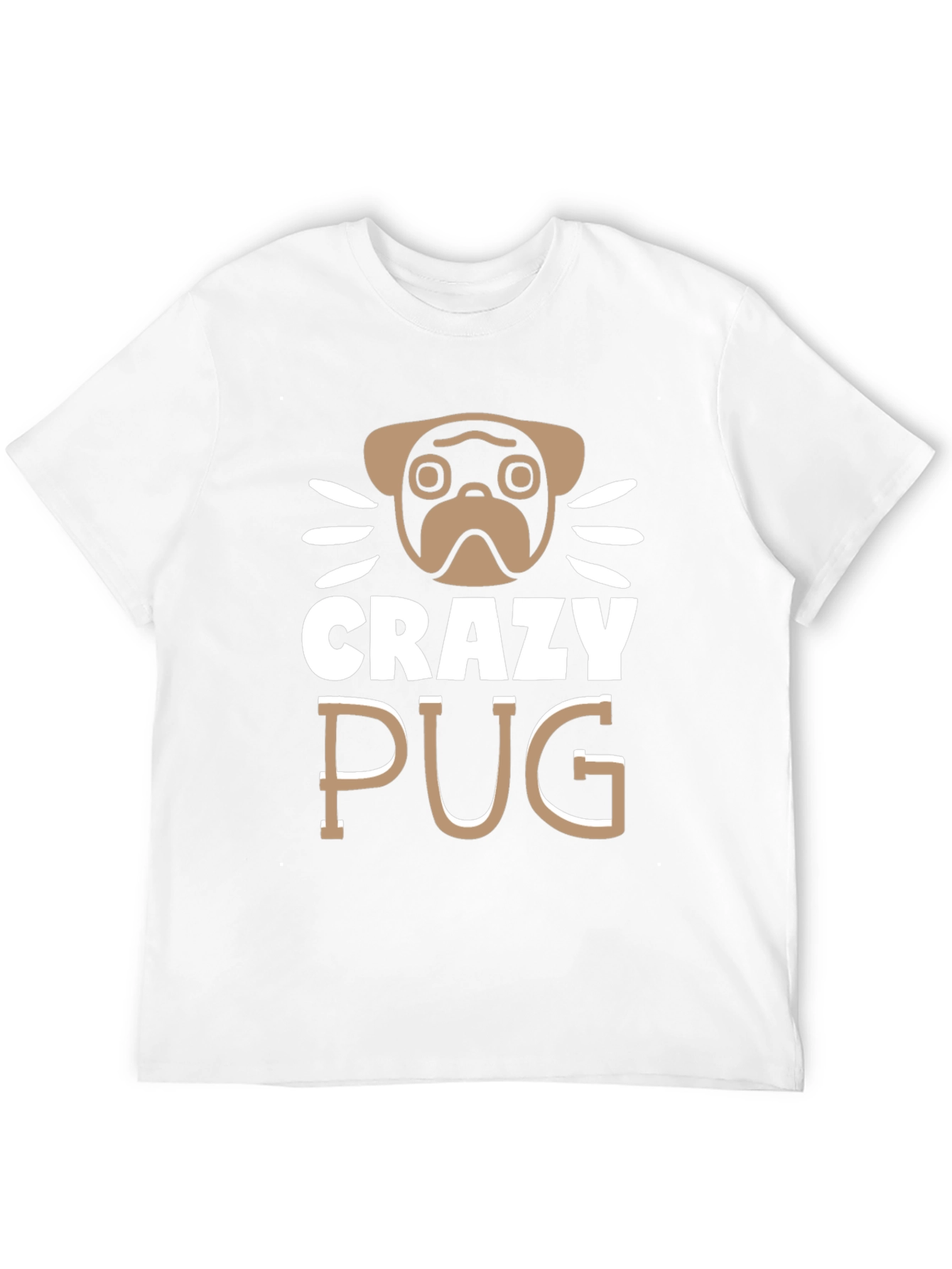 Crazy Pug Graphic Tee - Unisex Cotton T-Shirt