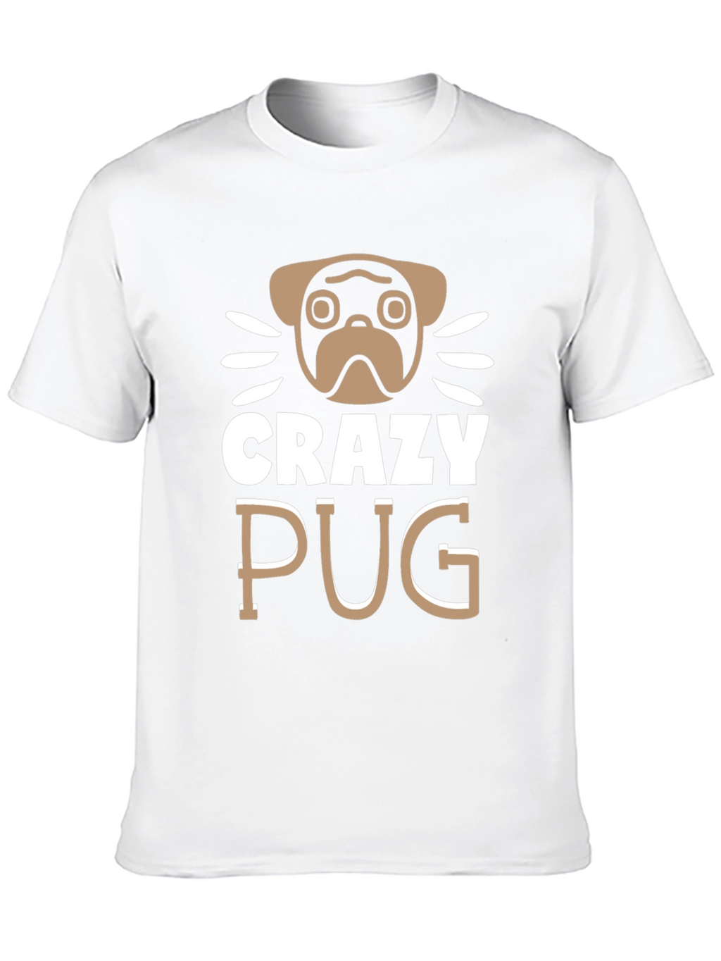 Crazy Pug Graphic Tee - Unisex Cotton T-Shirt