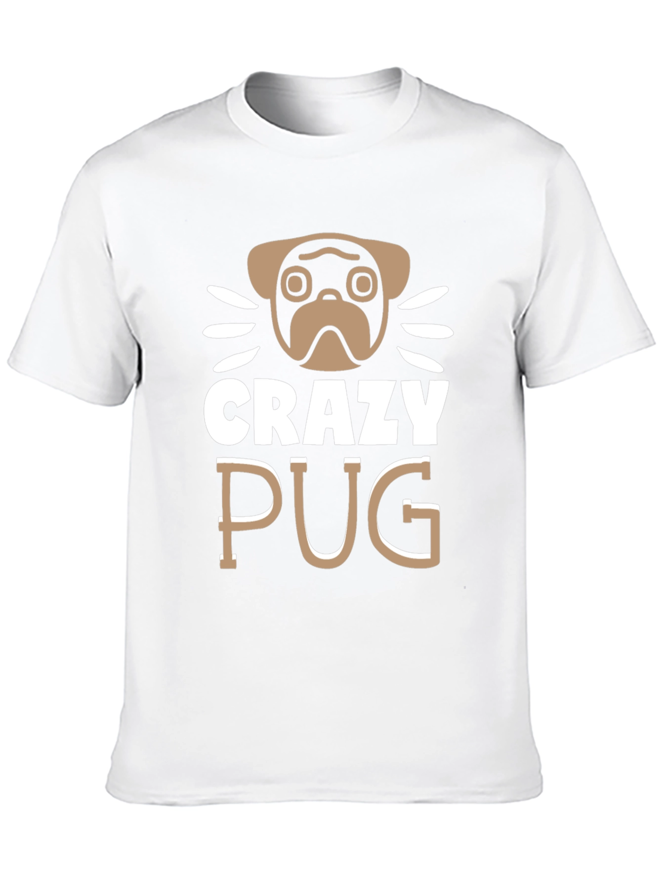 Crazy Pug Graphic Tee - Unisex Cotton T-Shirt