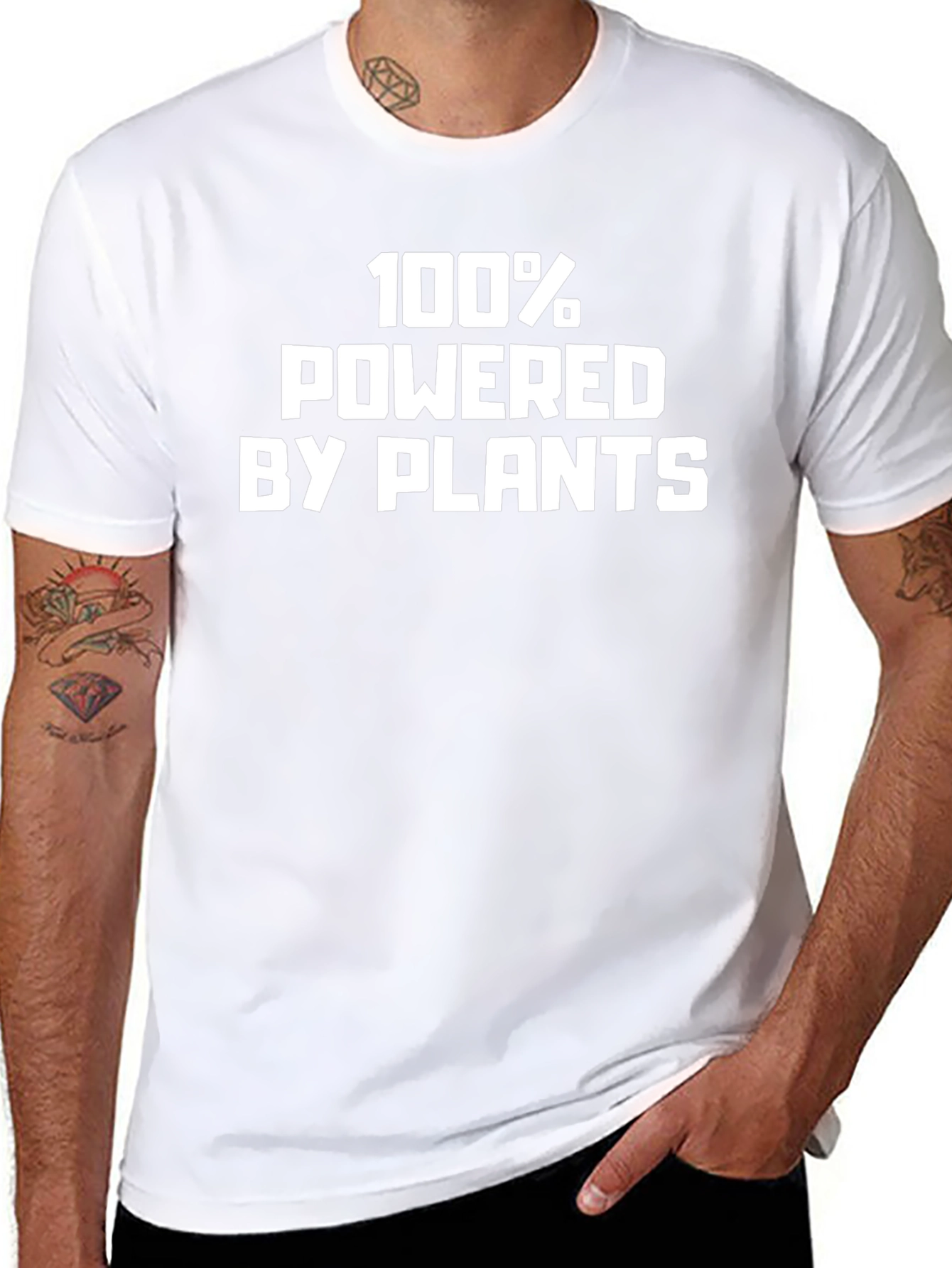 100% Powered by Plants T-Shirt - Vegan Lifestyle