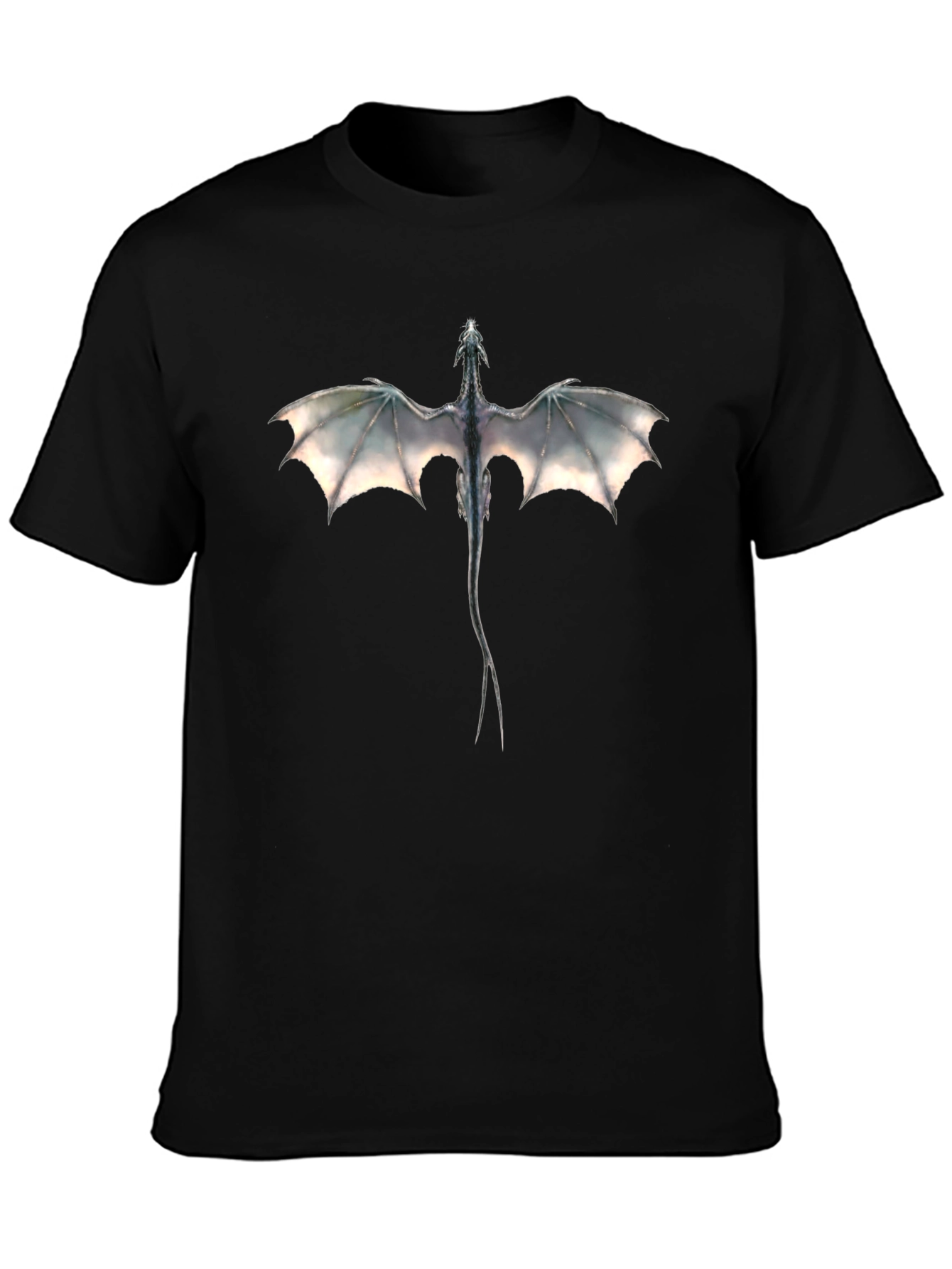 Dragon Graphic Tee - Black Cotton Blend Shirt