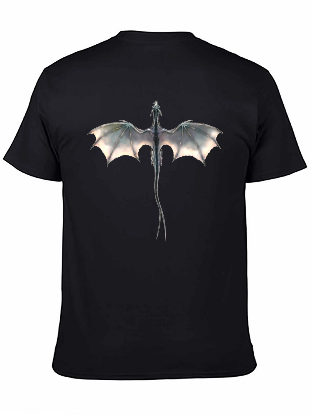 Dragon Graphic Tee - Black Cotton Blend Shirt
