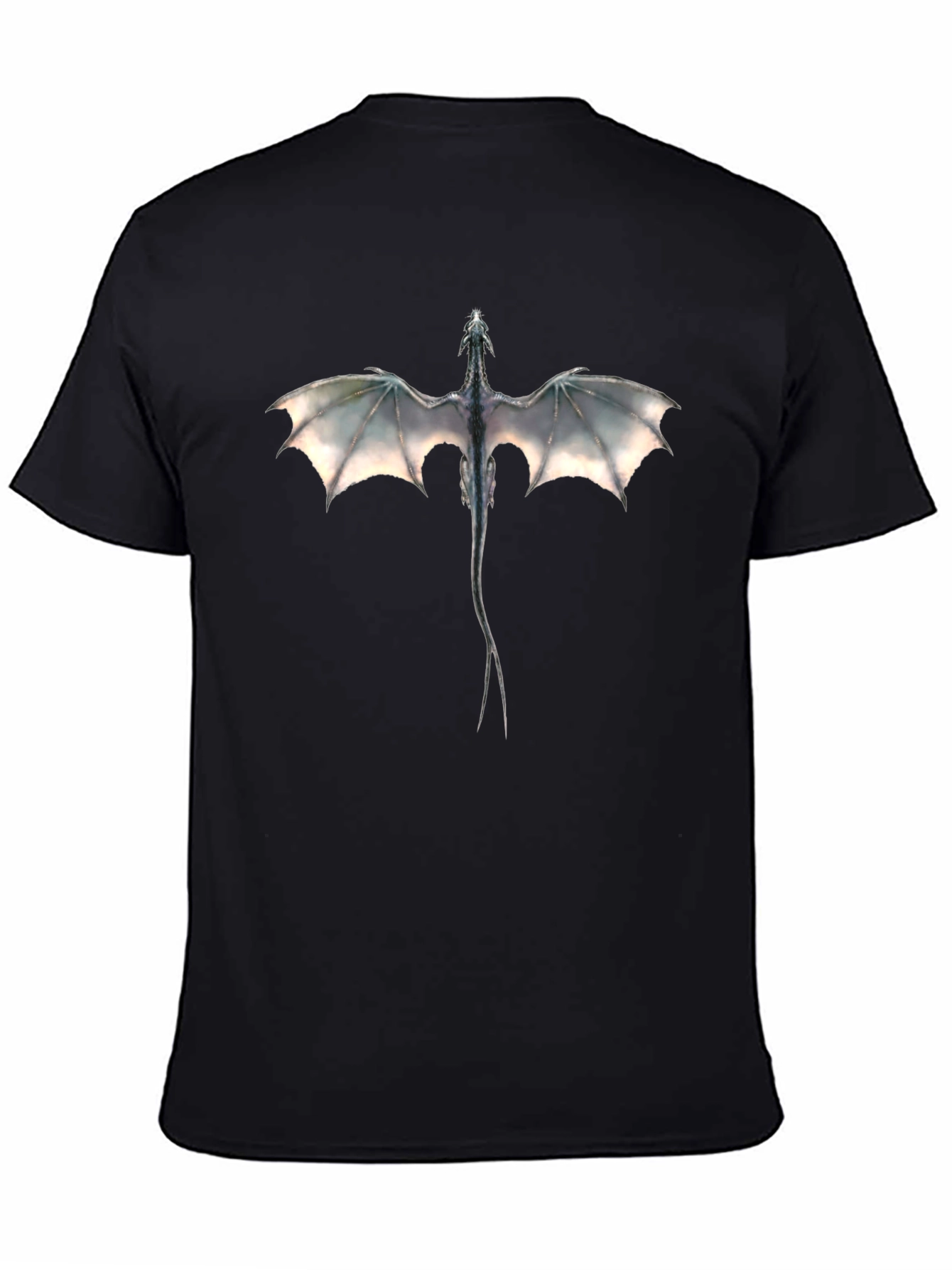 Dragon Graphic Tee - Black Cotton Blend Shirt