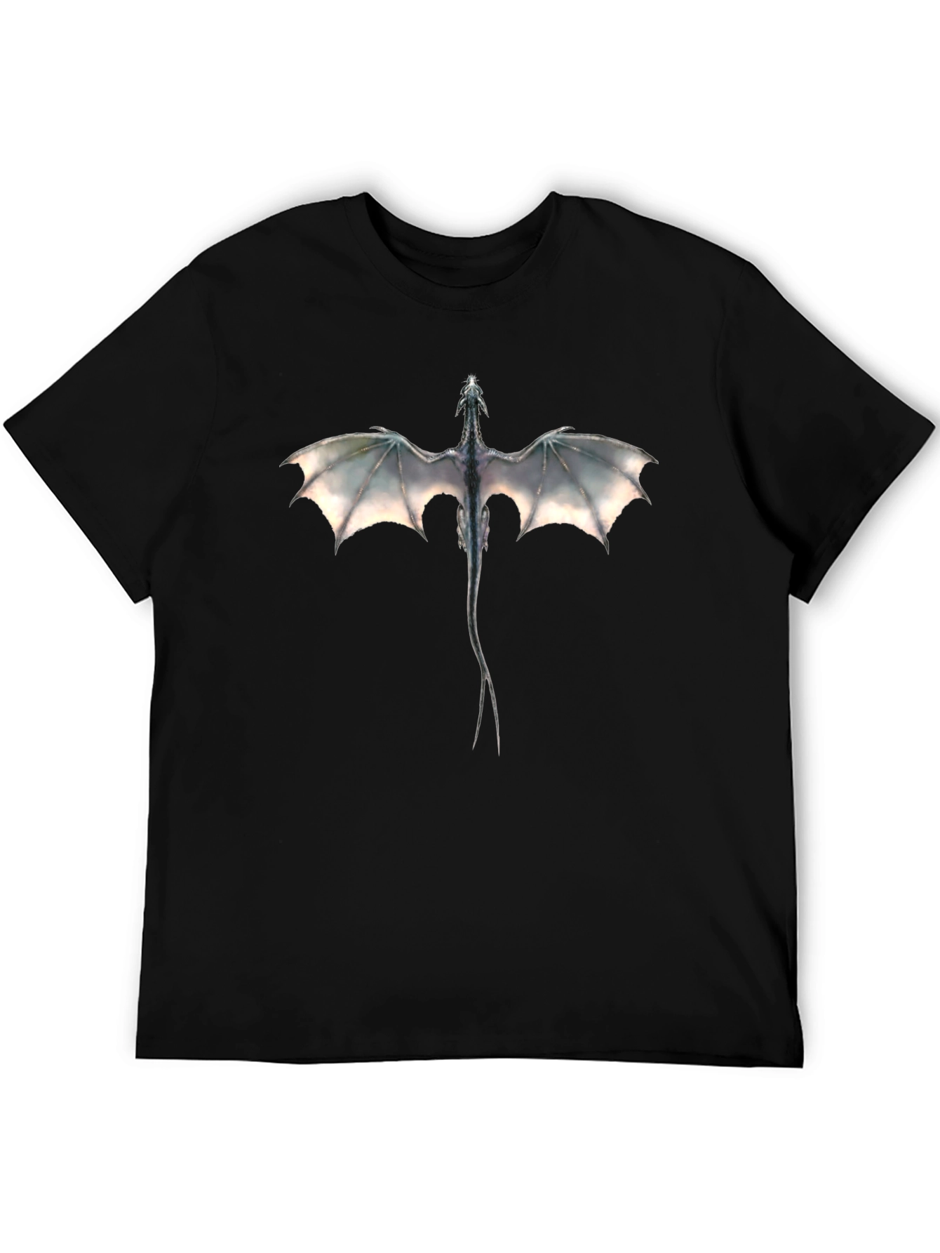 Dragon Graphic Tee - Black Cotton Blend Shirt