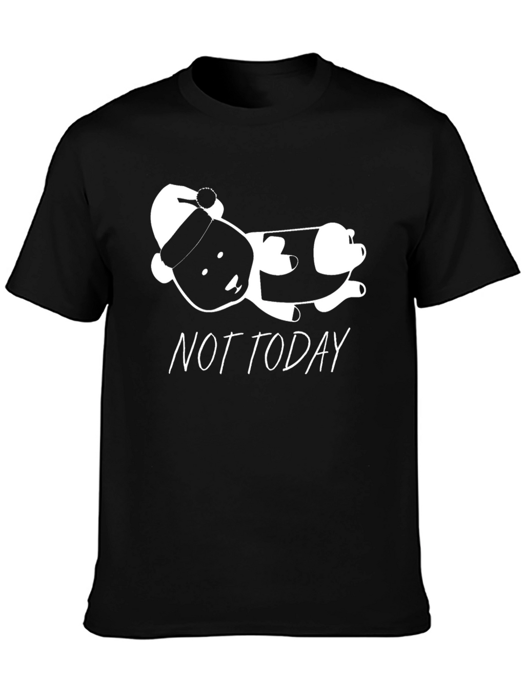Not Today Lazy Panda T-Shirt - Black