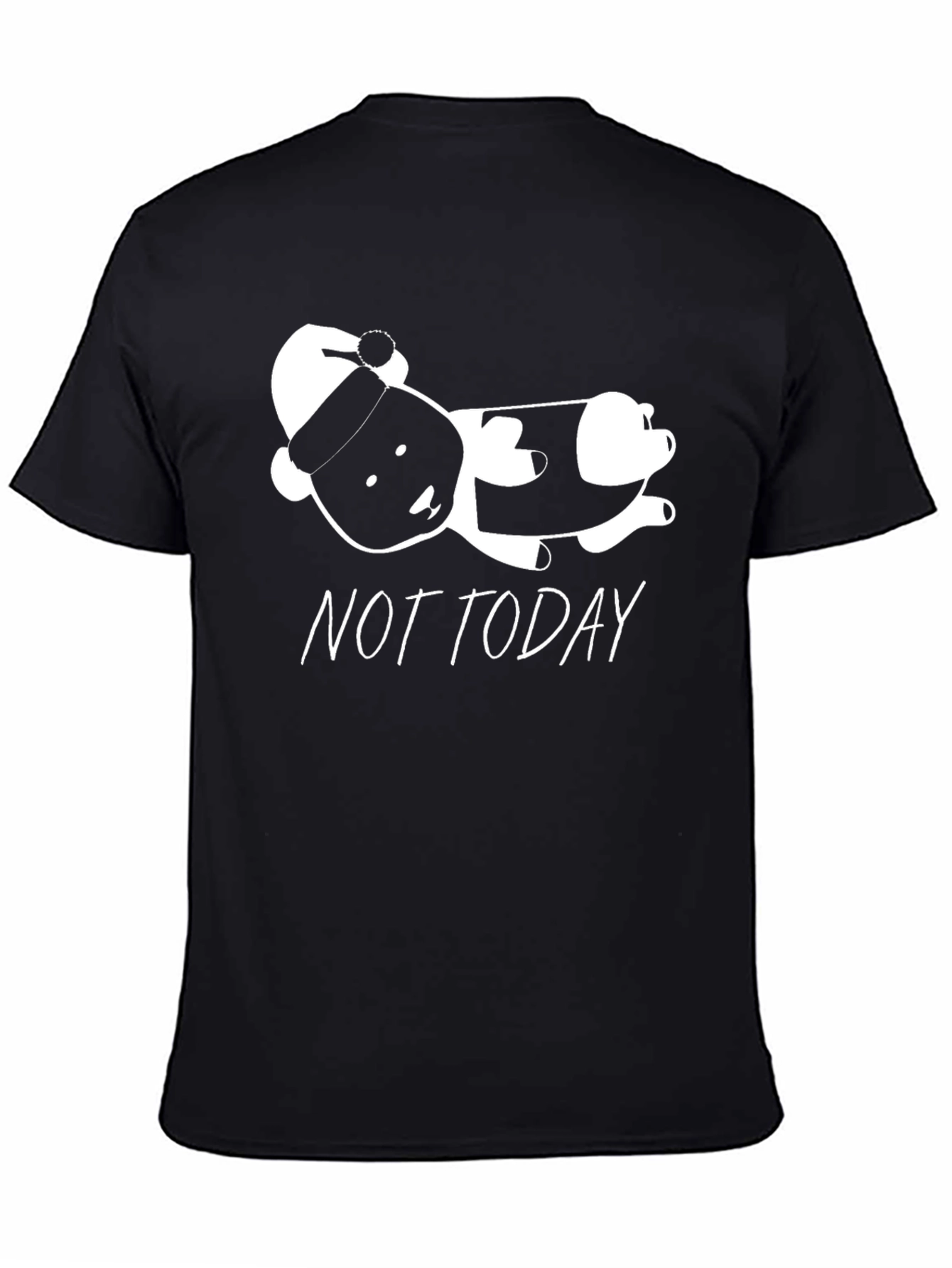 Not Today Lazy Panda T-Shirt - Black